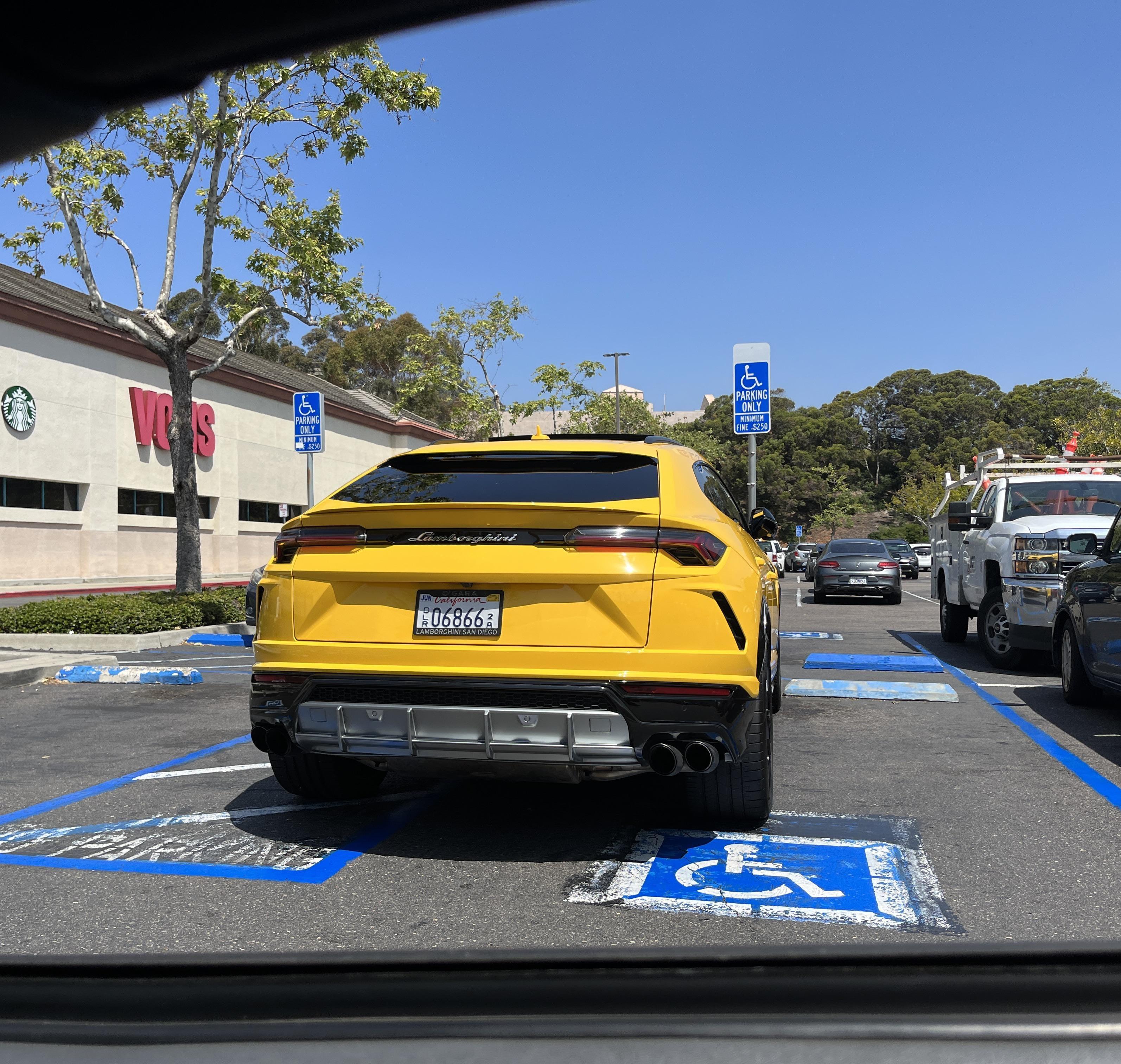 Entitled Lamborghini with dealer plate (Lambo of SD) takes up ...