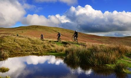 Mountain bikes in the Black Mountains, Wales